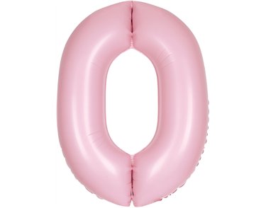 34in MATTE LOVELY PINK NUMBER 0 FOIL BALLOON