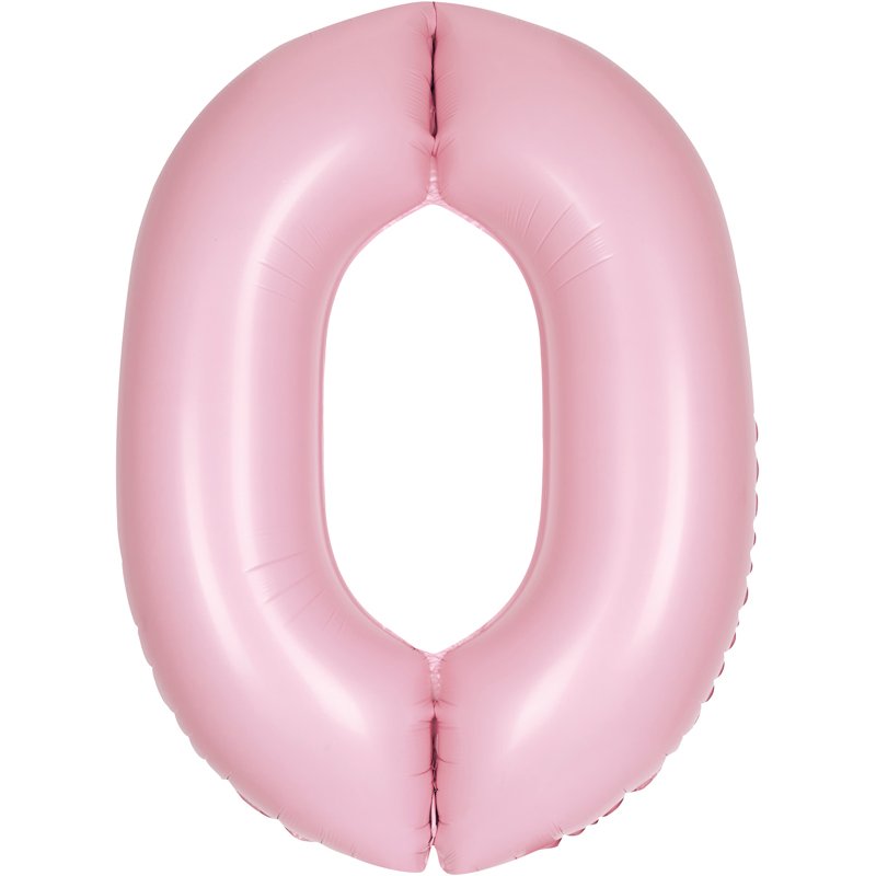 34in MATTE LOVELY PINK NUMBER 0 FOIL BALLOON