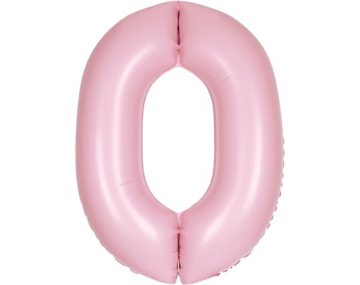 34in MATTE LOVELY PINK NUMBER 0 FOIL BALLOON