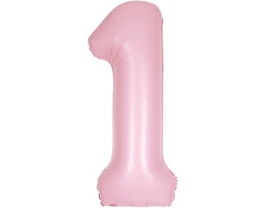 34in MATTE LOVELY PINK NUMBER 1 FOIL BALLOON
