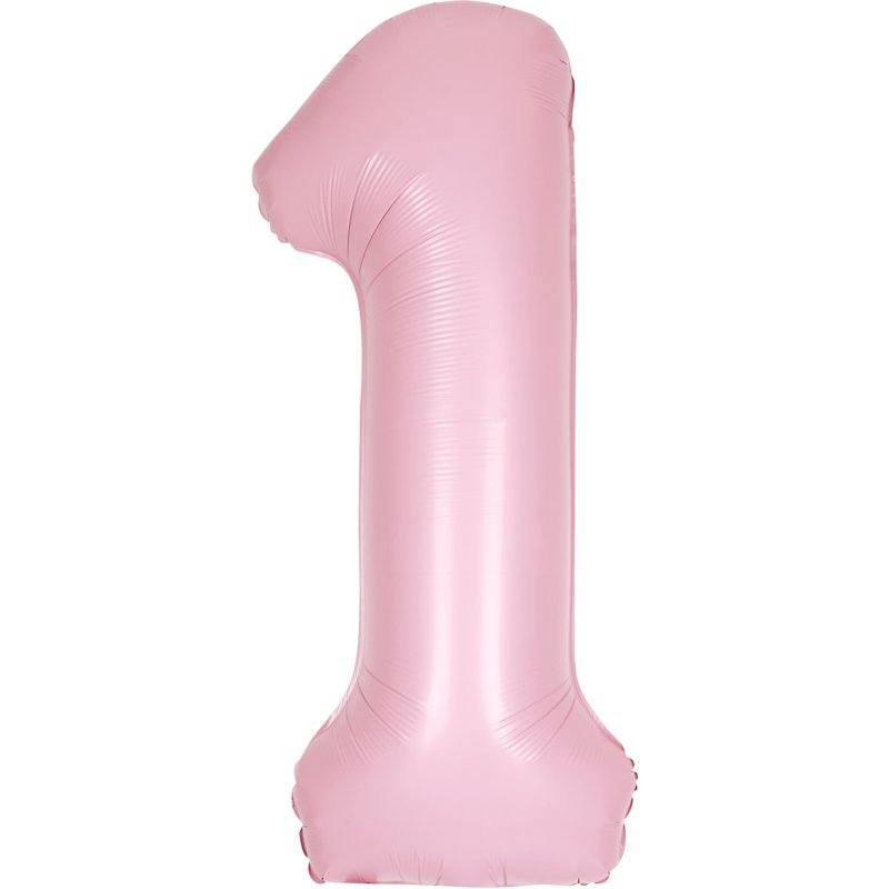 34in MATTE LOVELY PINK NUMBER 1 FOIL BALLOON