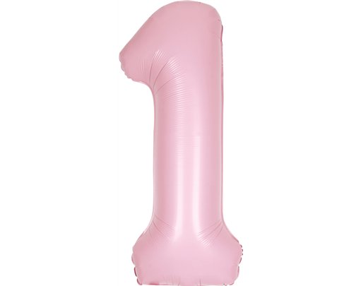 34in MATTE LOVELY PINK NUMBER 1 FOIL BALLOON