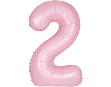 34in MATTE LOVELY PINK NUMBER 2 FOIL BALLOON
