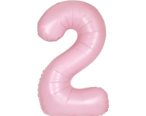 34in MATTE LOVELY PINK NUMBER 2 FOIL BALLOON