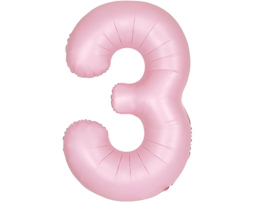 34in MATTE LOVELY PINK NUMBER 3 FOIL BALLOON