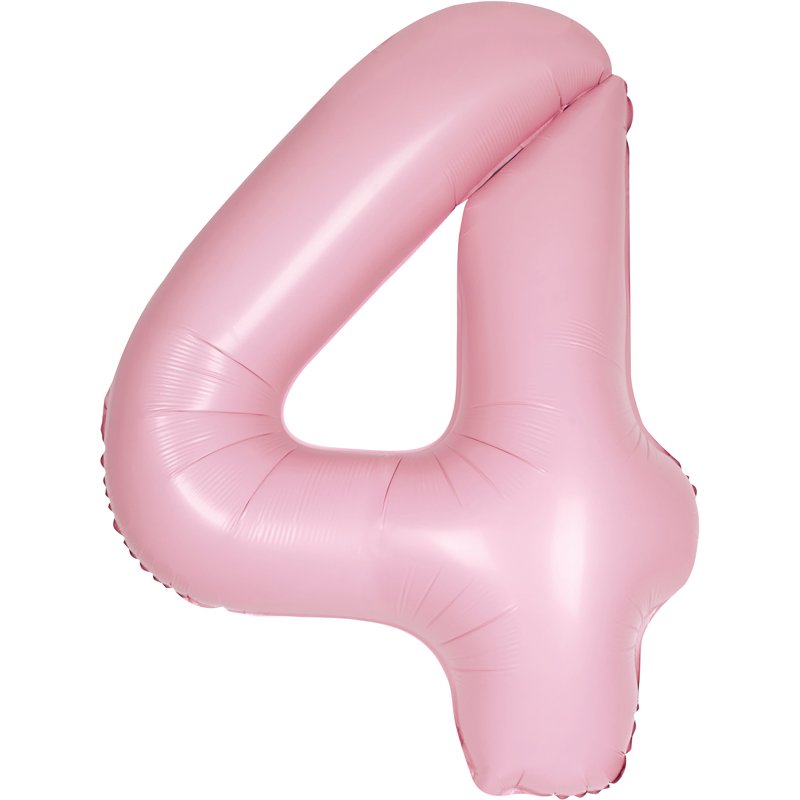 34in MATTE LOVELY PINK NUMBER 4 FOIL BALLOON