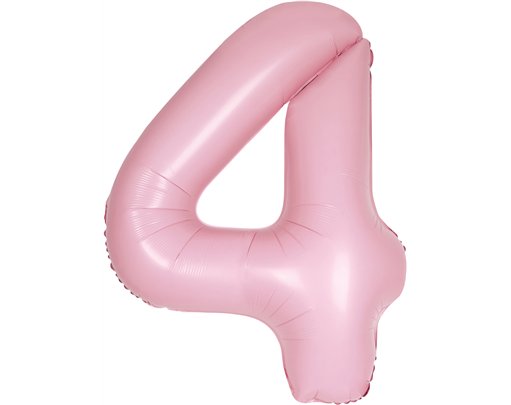 34in MATTE LOVELY PINK NUMBER 4 FOIL BALLOON