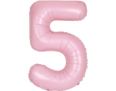 34in MATTE LOVELY PINK NUMBER 5 FOIL BALLOON