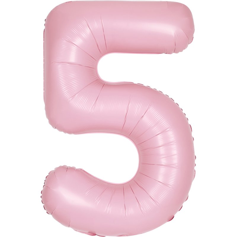 34in MATTE LOVELY PINK NUMBER 5 FOIL BALLOON