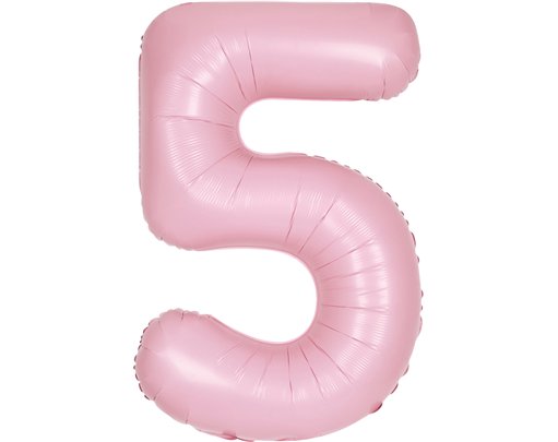 34in MATTE LOVELY PINK NUMBER 5 FOIL BALLOON