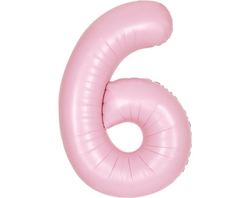 34in MATTE LOVELY PINK NUMBER 6 FOIL BALLOON