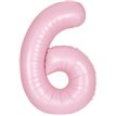 34in MATTE LOVELY PINK NUMBER 6 FOIL BALLOON