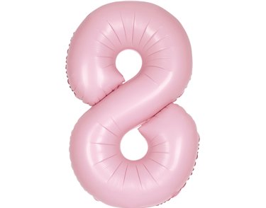 34in MATTE LOVELY PINK NUMBER 8 FOIL BALLOON