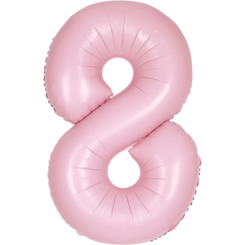 34in MATTE LOVELY PINK NUMBER 8 FOIL BALLOON