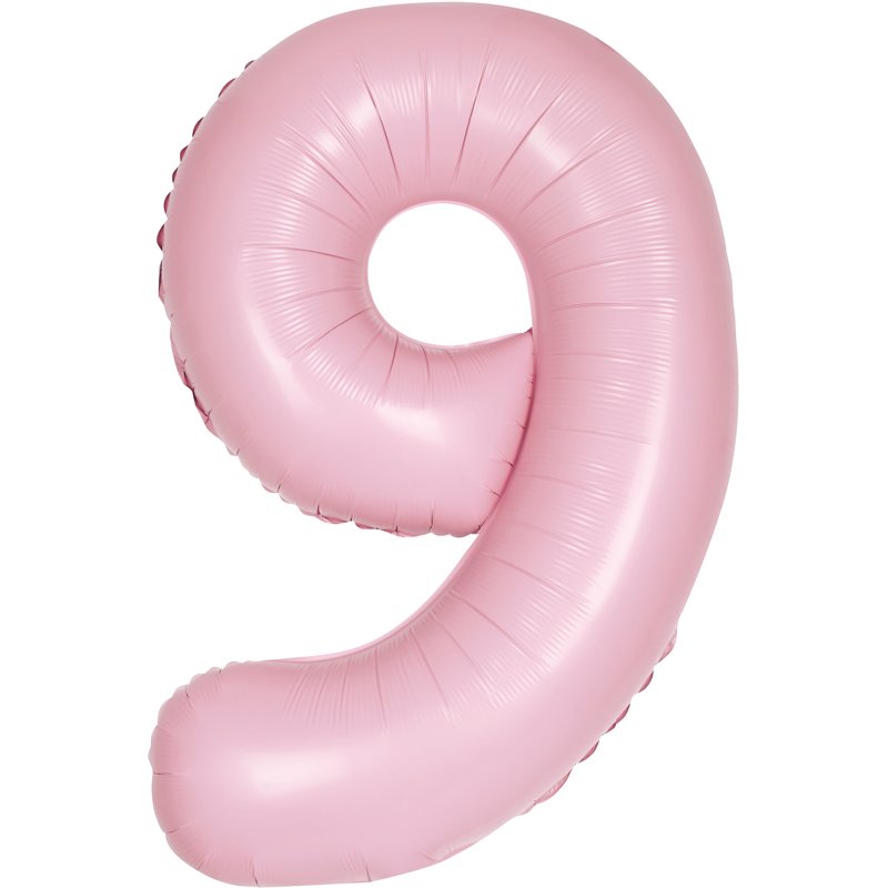 34in MATTE LOVELY PINK NUMBER 9 FOIL BALLOON