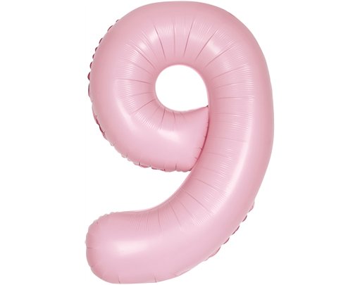 34in MATTE LOVELY PINK NUMBER 9 FOIL BALLOON