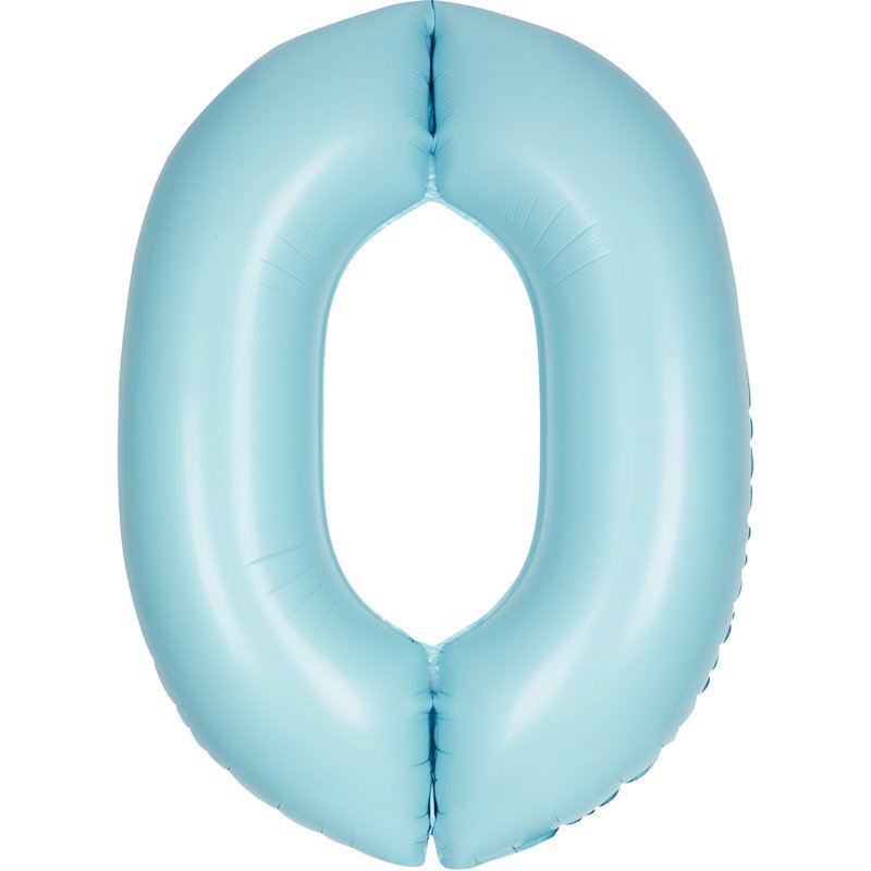 34in MATTE POWDER BLUE NUMBER 0 FOIL BALLOON