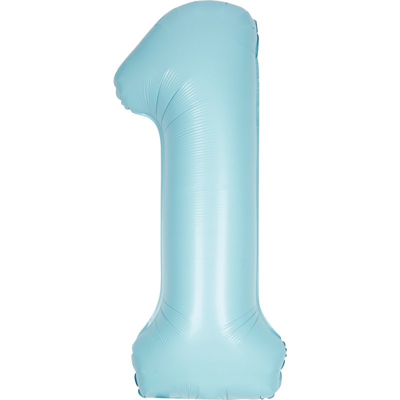 34in MATTE POWDER BLUE NUMBER 1 FOIL BALLOON