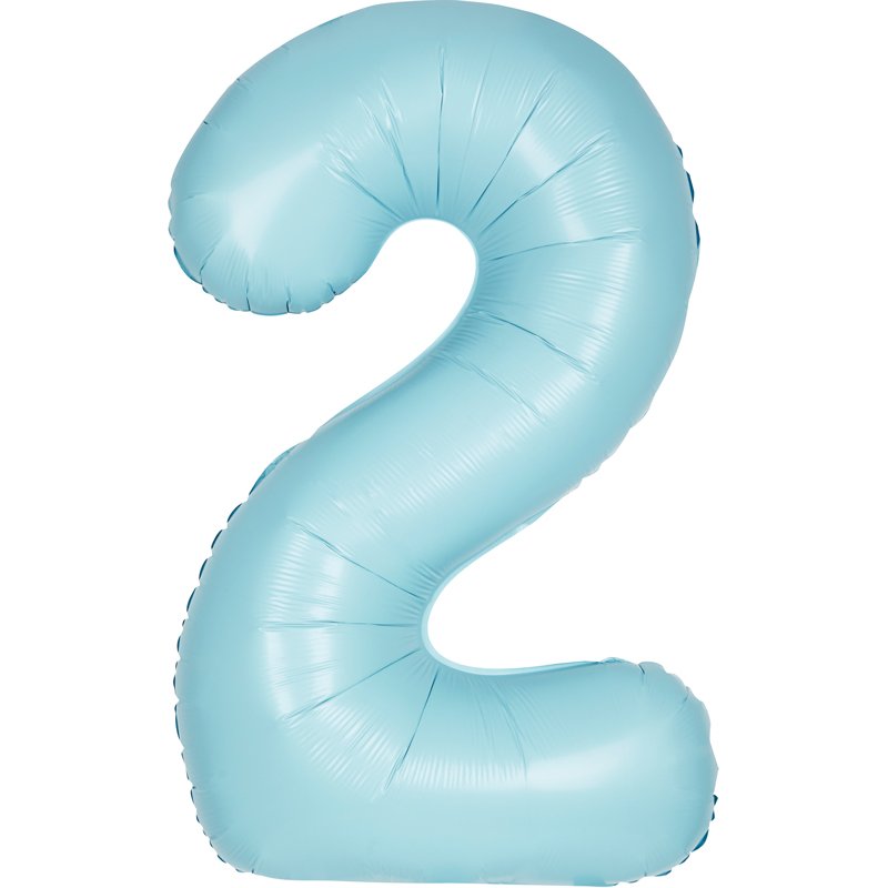 34in MATTE POWDER BLUE NUMBER 2 FOIL BALLOON