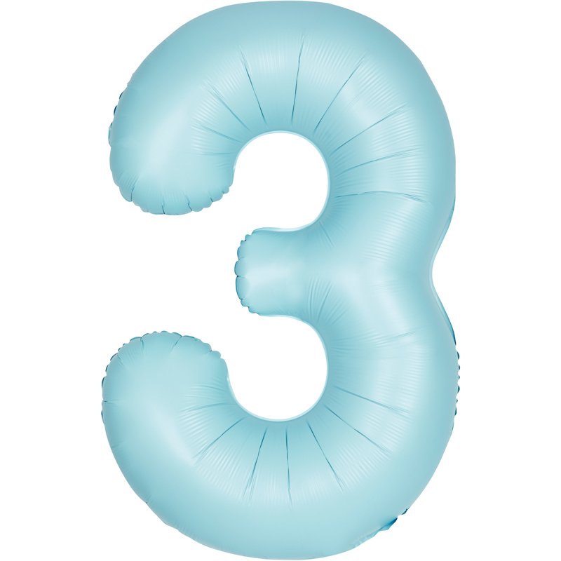 34in MATTE POWDER BLUE NUMBER 3 FOIL BALLOON