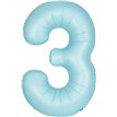 34in MATTE POWDER BLUE NUMBER 3 FOIL BALLOON
