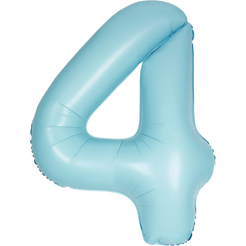 34in MATTE POWDER BLUE NUMBER 4 FOIL BALLOON