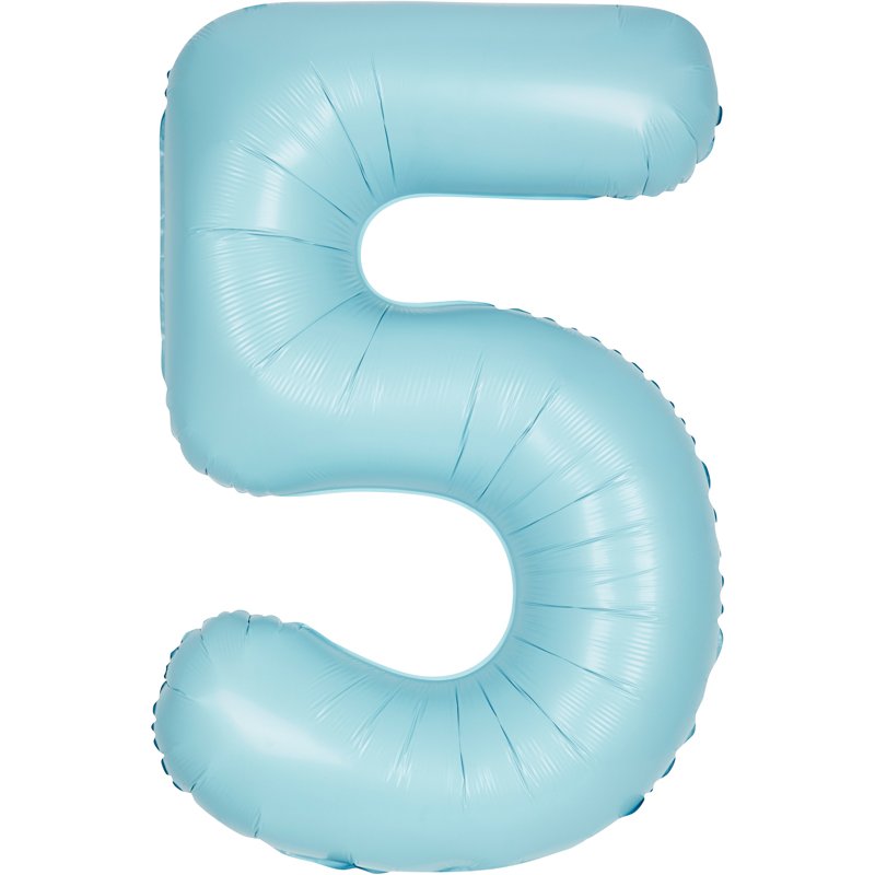 34in MATTE POWDER BLUE NUMBER 5 FOIL BALLOON