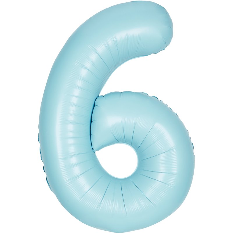 34in MATTE POWDER BLUE NUMBER 6 FOIL BALLOON