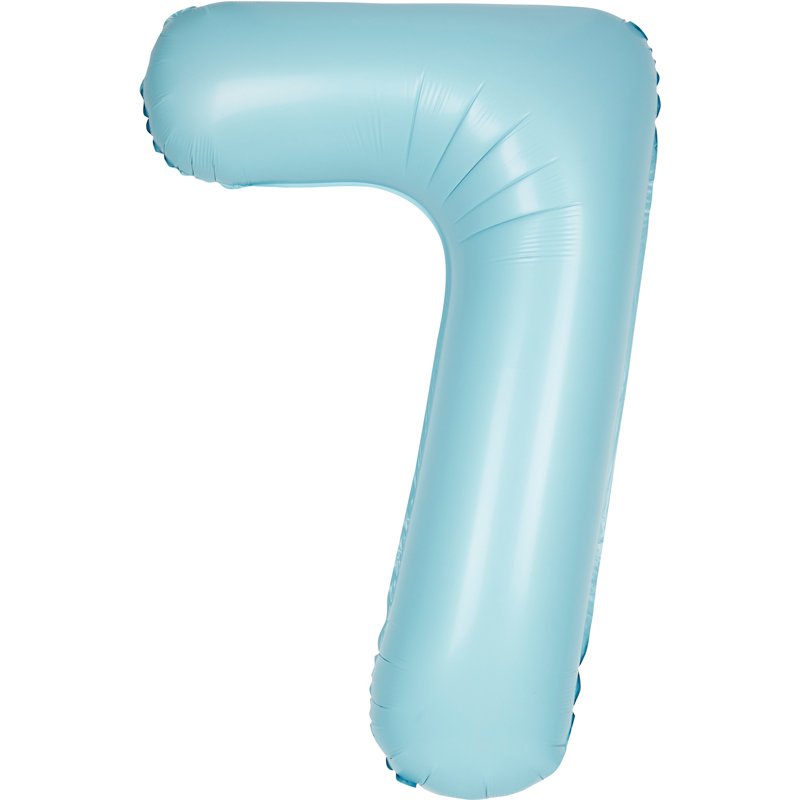 34in MATTE POWDER BLUE NUMBER 7 FOIL BALLOON