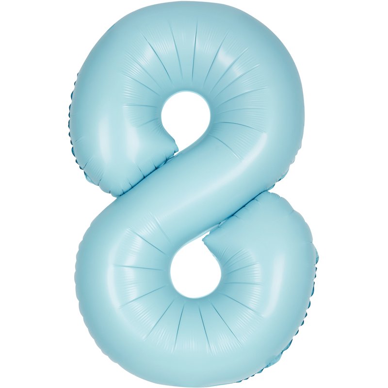 34in MATTE POWDER BLUE NUMBER 8 FOIL BALLOON