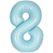 34in MATTE POWDER BLUE NUMBER 8 FOIL BALLOON