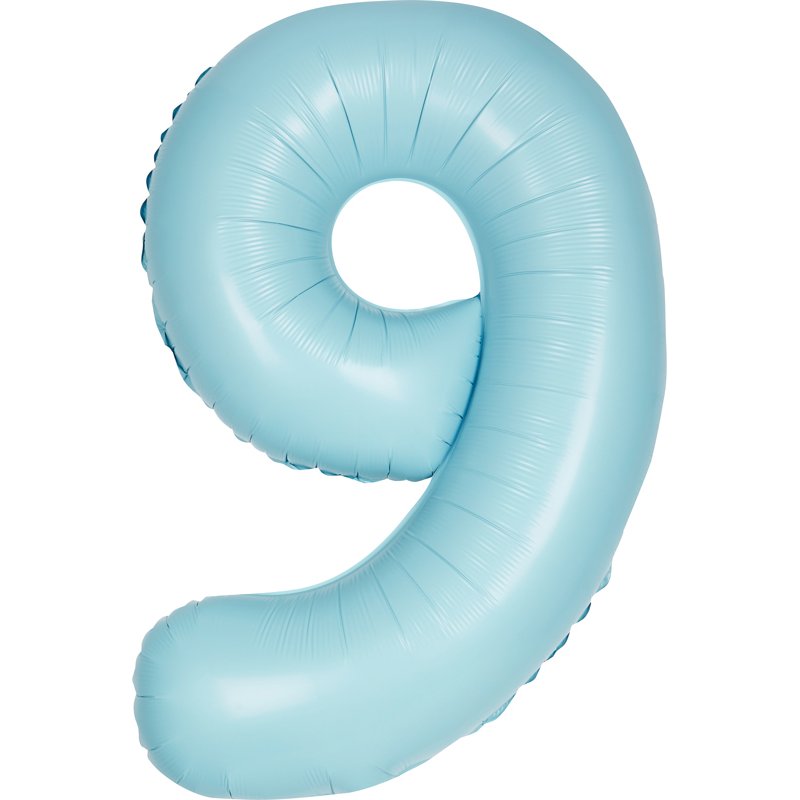 34in MATTE POWDER BLUE NUMBER 9 FOIL BALLOON