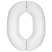 34in MATTE WHITE NUMBER 0 FOIL BALLOON
