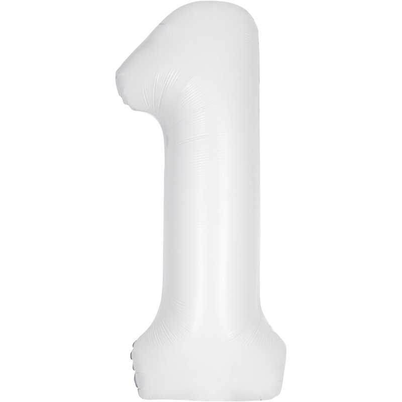 34in MATTE WHITE NUMBER 1 FOIL BALLOON