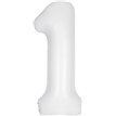 34in MATTE WHITE NUMBER 1 FOIL BALLOON