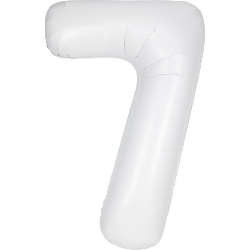 34in MATTE WHITE NUMBER 7 FOIL BALLOON