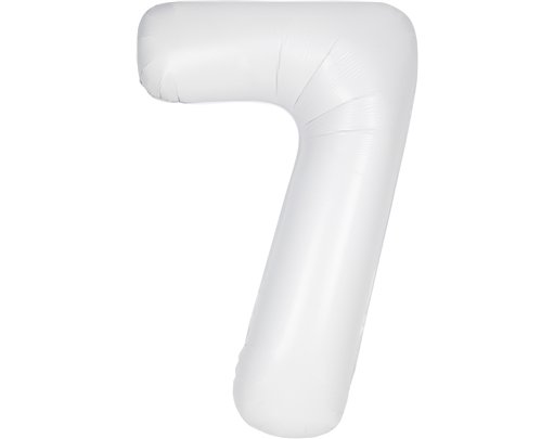 34in MATTE WHITE NUMBER 7 FOIL BALLOON