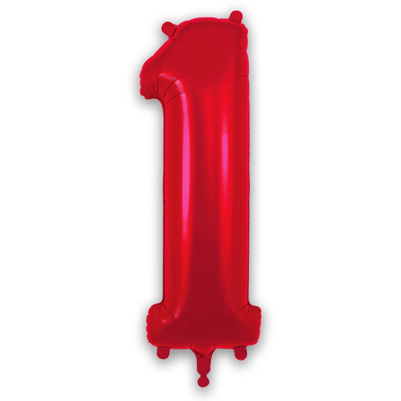34in NUMBER 1 RED FOIL BALLOON