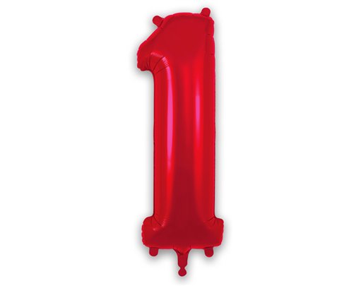 34in NUMBER 1 RED FOIL BALLOON