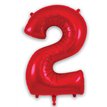 34in NUMBER 2 RED FOIL BALLOON