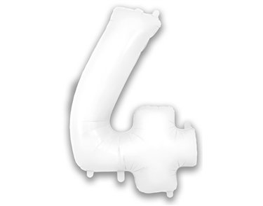 34in NUMBER 4 MATTE WHITE FOIL BALLOON