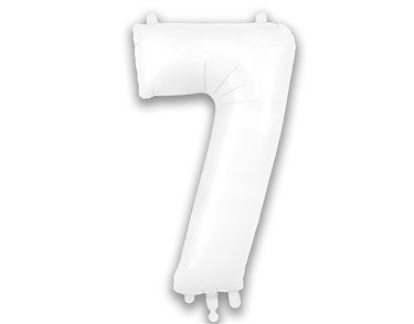 34in NUMBER 7 MATTE WHITE FOIL BALLOON