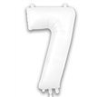 34in NUMBER 7 MATTE WHITE FOIL BALLOON