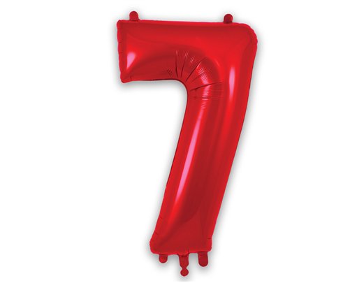 34in NUMBER 7 RED FOIL BALLOON