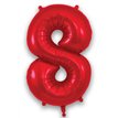 34in NUMBER 8 RED FOIL BALLOON