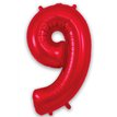 34in NUMBER 9 RED FOIL BALLOON