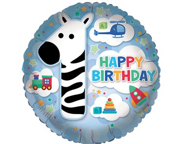 18in AGE 1 MALE JUVENILE FOIL BALLOON