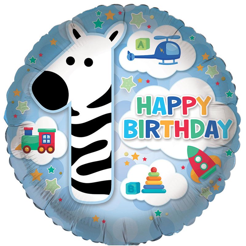 18in AGE 1 MALE JUVENILE FOIL BALLOON