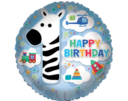 18in AGE 1 MALE JUVENILE FOIL BALLOON
