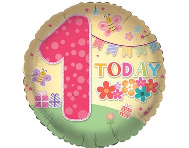 18in AGE 1 FEMALE JUVENILE FOIL BALLOON